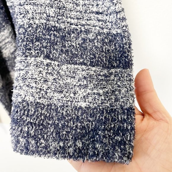 Barefoot Dreams Blue Striped Bamboo Chic Lite Cardigan L/XL Long Sleeve - Picture 5 of 10